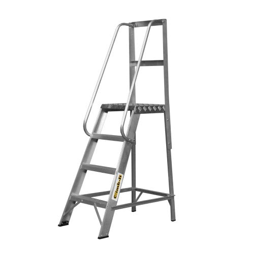 Climb-It Aluminium Library Steps with Handrails