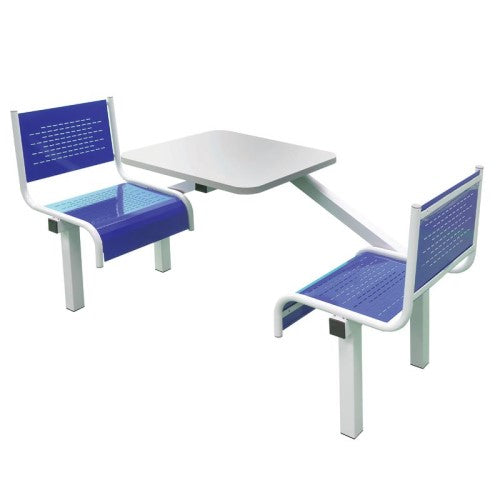 Blue 2 Seater Canteen Table with Single Entry
