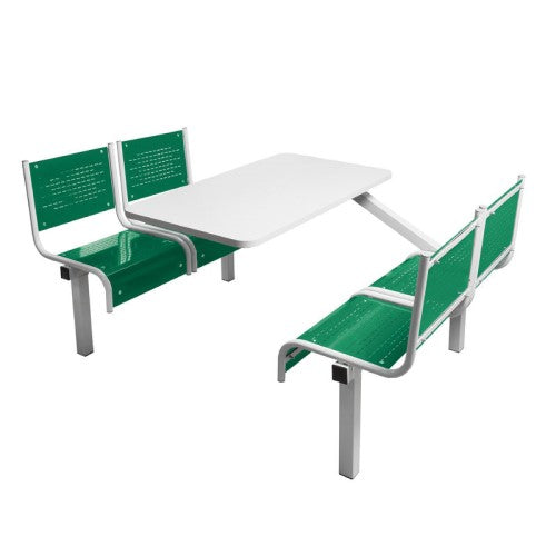 Green 4 Seater Canteen Table with Single Entry