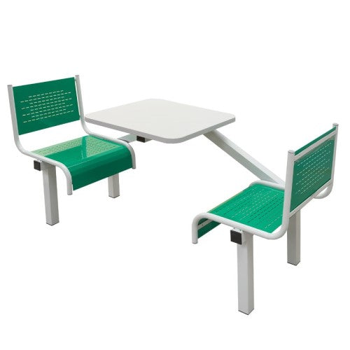Green 2 Seater Canteen Table with Single Entry