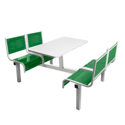 Green 4 Seater Canteen Table with Double Entry