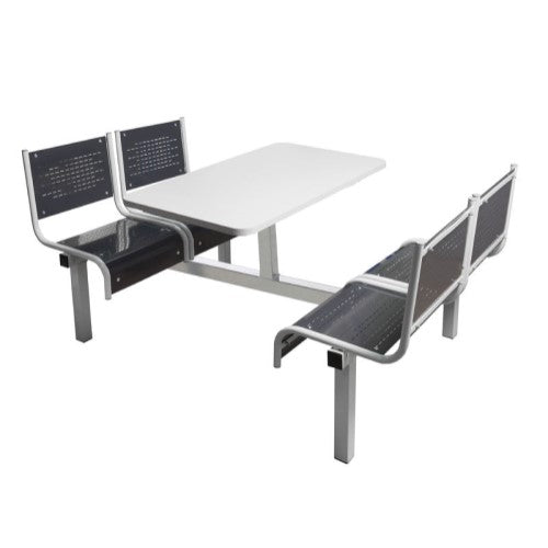 Grey 4 Seater Canteen Table with Double Entry