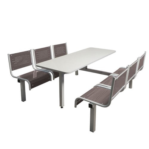 Grey 6 Seater Canteen Table with Double Entry