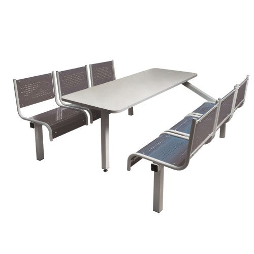 Grey 6 Seater Canteen Table with Single Entry