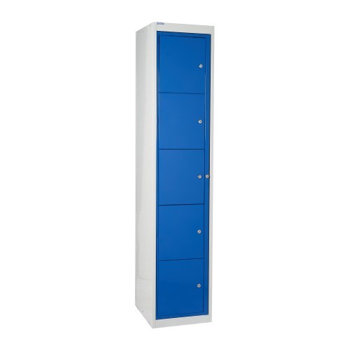 Blue Flat Garment Locker with 5 Tiers