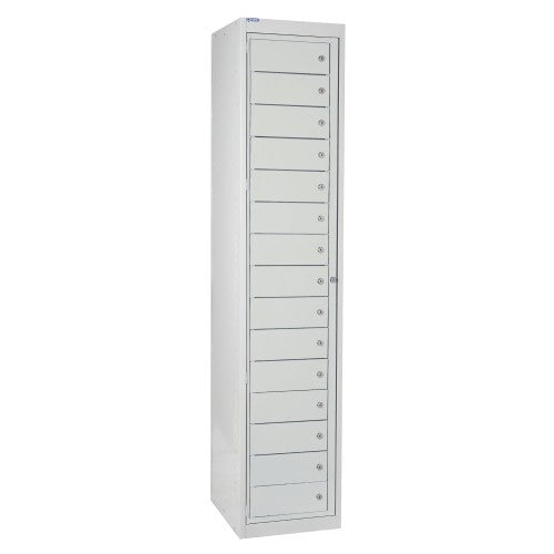 Grey Flat Garment Locker with 15 Tiers