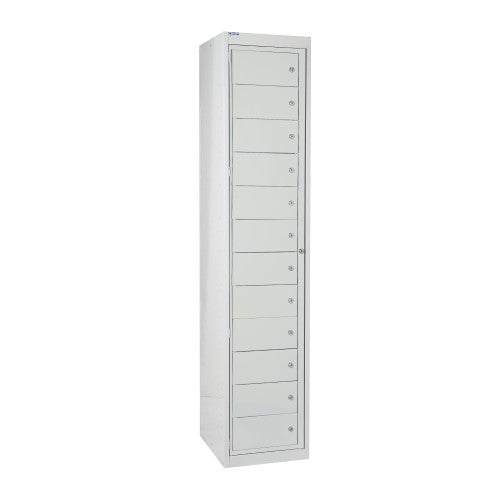 Grey Flat Garment Locker with 12 Tiers