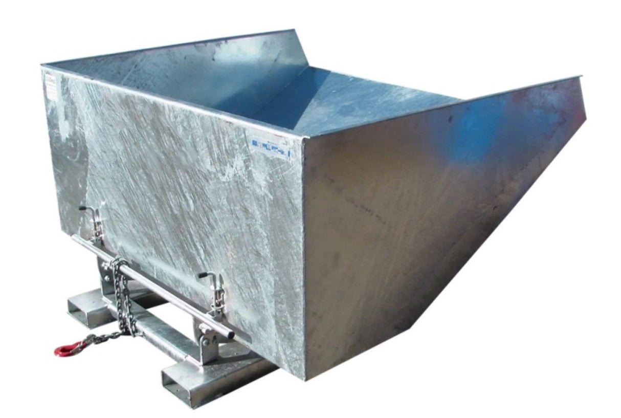 Galvanised tipping skip