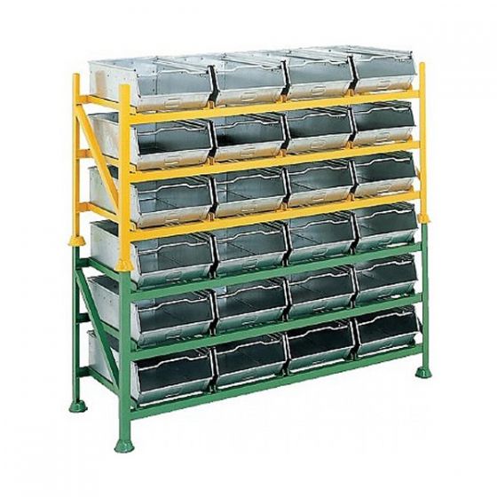 Galvanised Bin Stacking Racks - 3 Shelves