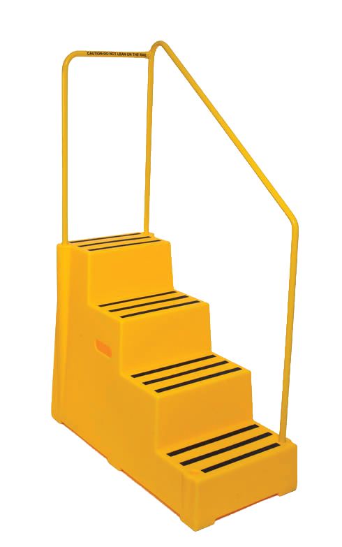 heavy duty industrial step with handrail