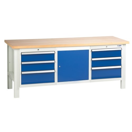 Workbench with 1 Cupboard and Six Drawers