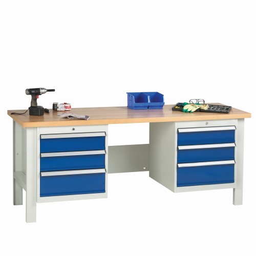 Heavy Duty Workbench with Drawers in use