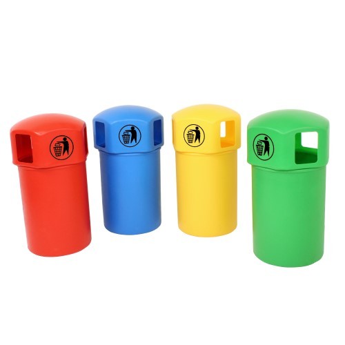 Closed Top Litter Bins in Four Colours