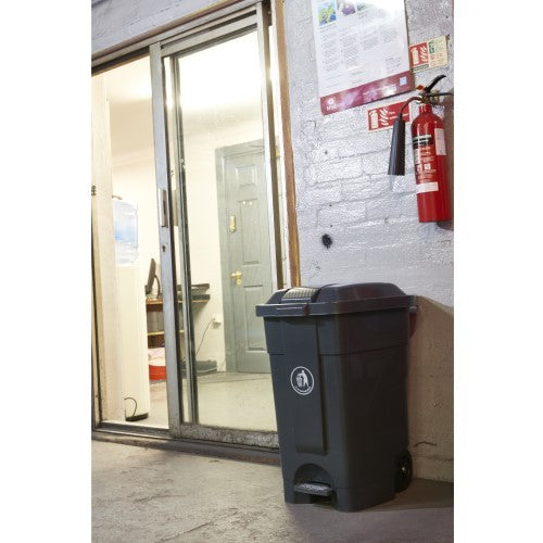 Grey Pedal Bin in a Warehouse