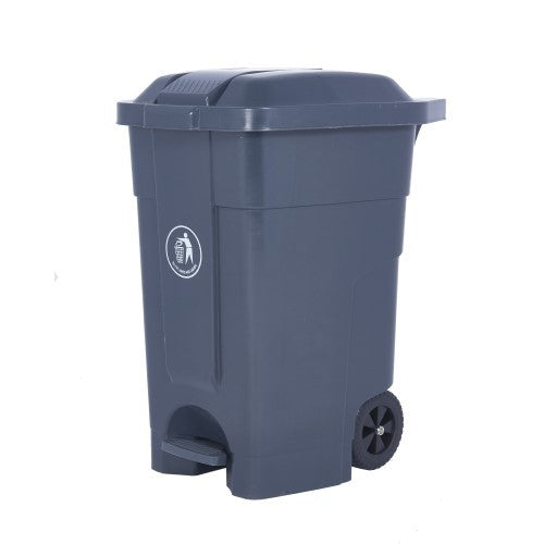 Grey Pedal Bin - Side View