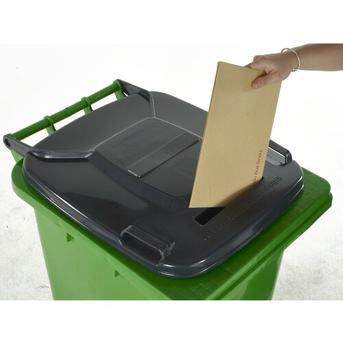 Wheelie Bin with Letter Slot Lid - Close up