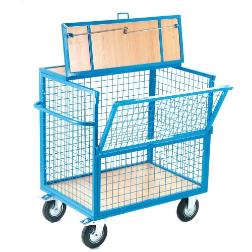 Mesh Sided Security Trolley Open