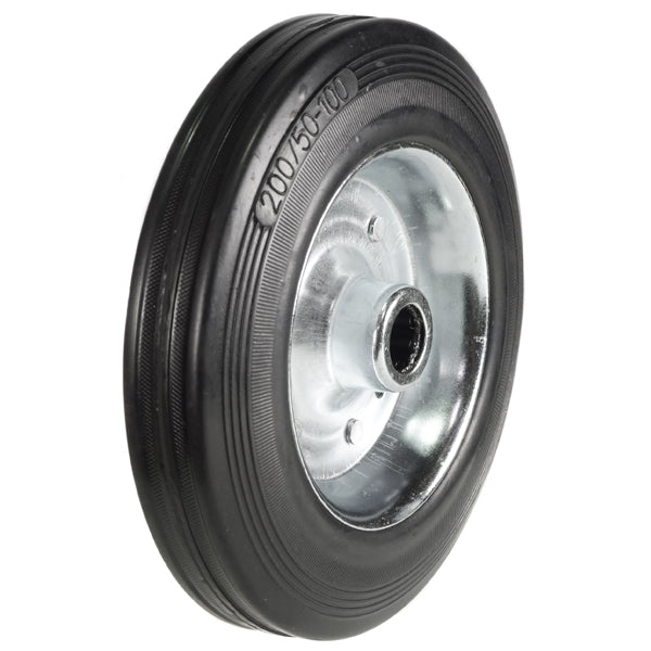Wheels - NSS Series - Black solid Rubber tyred wheels with Metal centres
