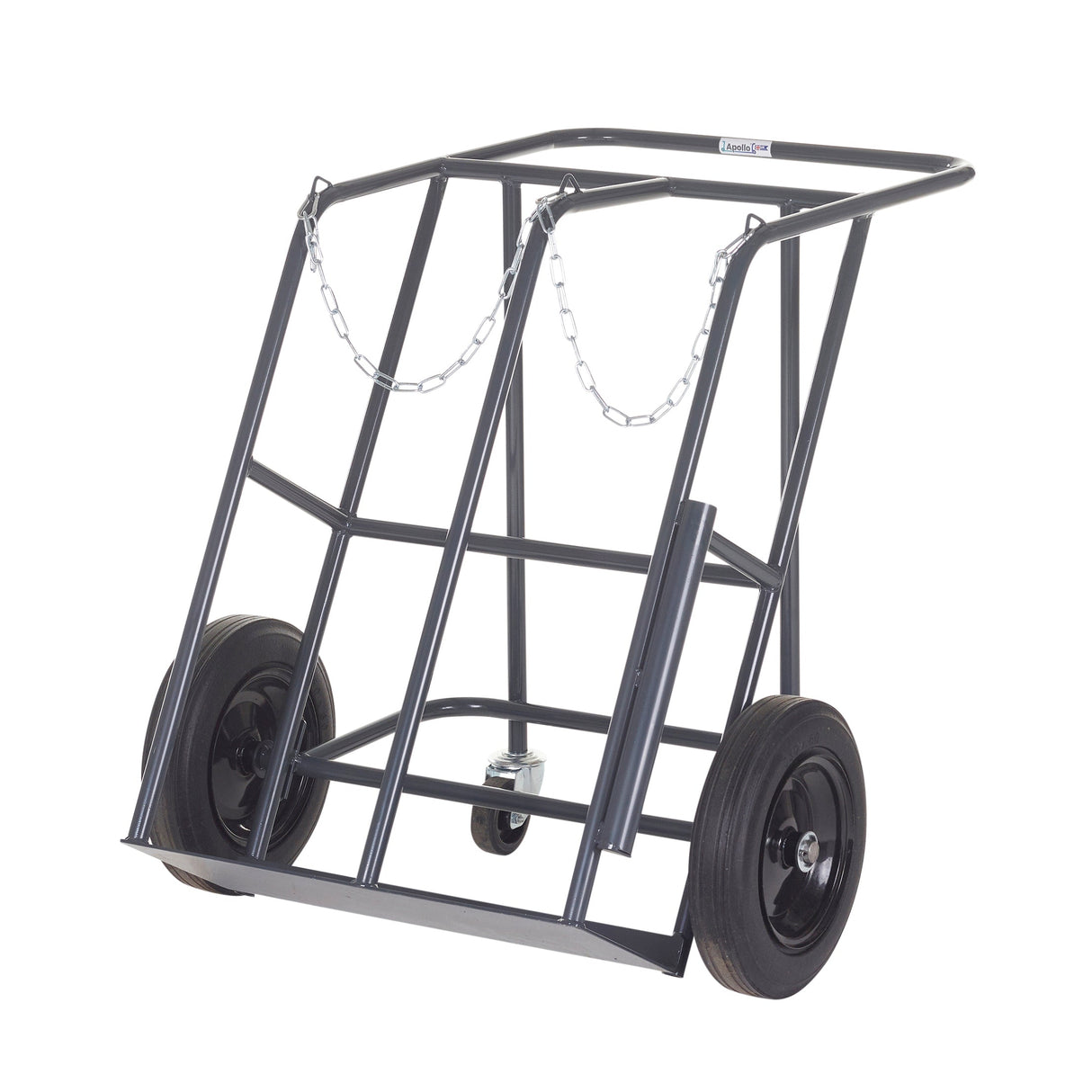 Heavy Duty Cylinder Trolleys with Solid Rubber Wheels & Support Castors