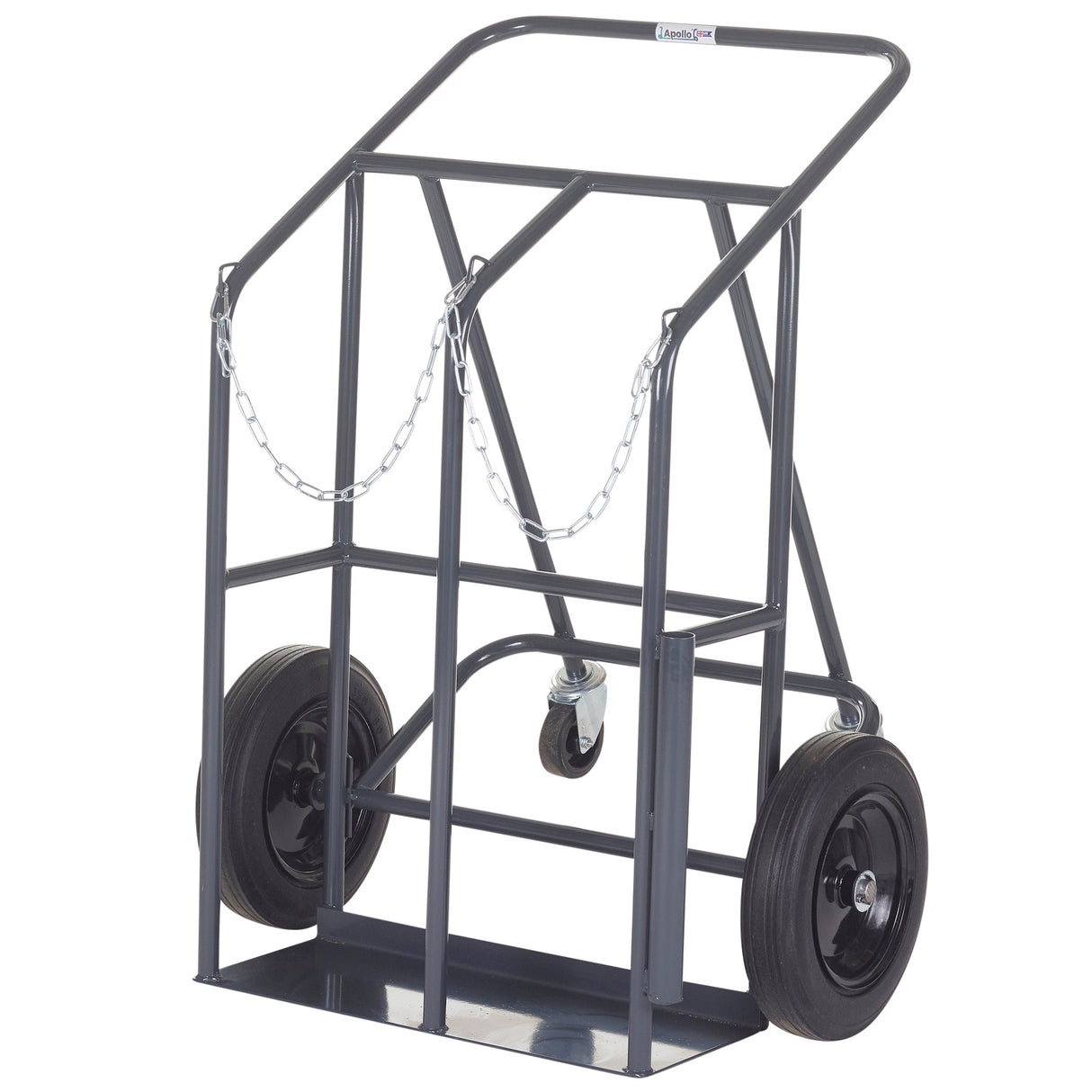 Heavy Duty Cylinder Trolleys with Solid Rubber Wheels & Support Castors