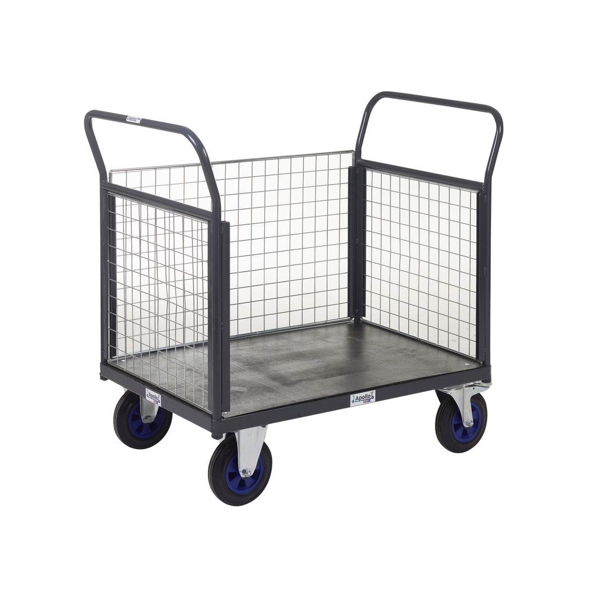Heavy Duty Platform Trucks with Zinc Plated Mesh Sides & Ends - 1200x 800 mm Platform Size (Copy)