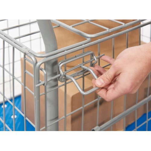 Proplaz Blue Platform Trolley with Mesh Sides Locking Mechanism