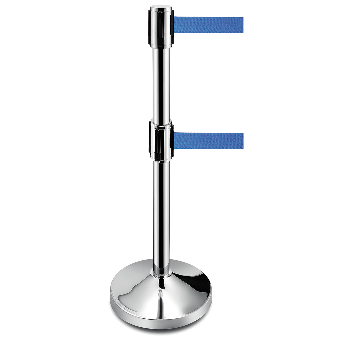 Stainless Steel Post - Double Retractable Belt Barrier