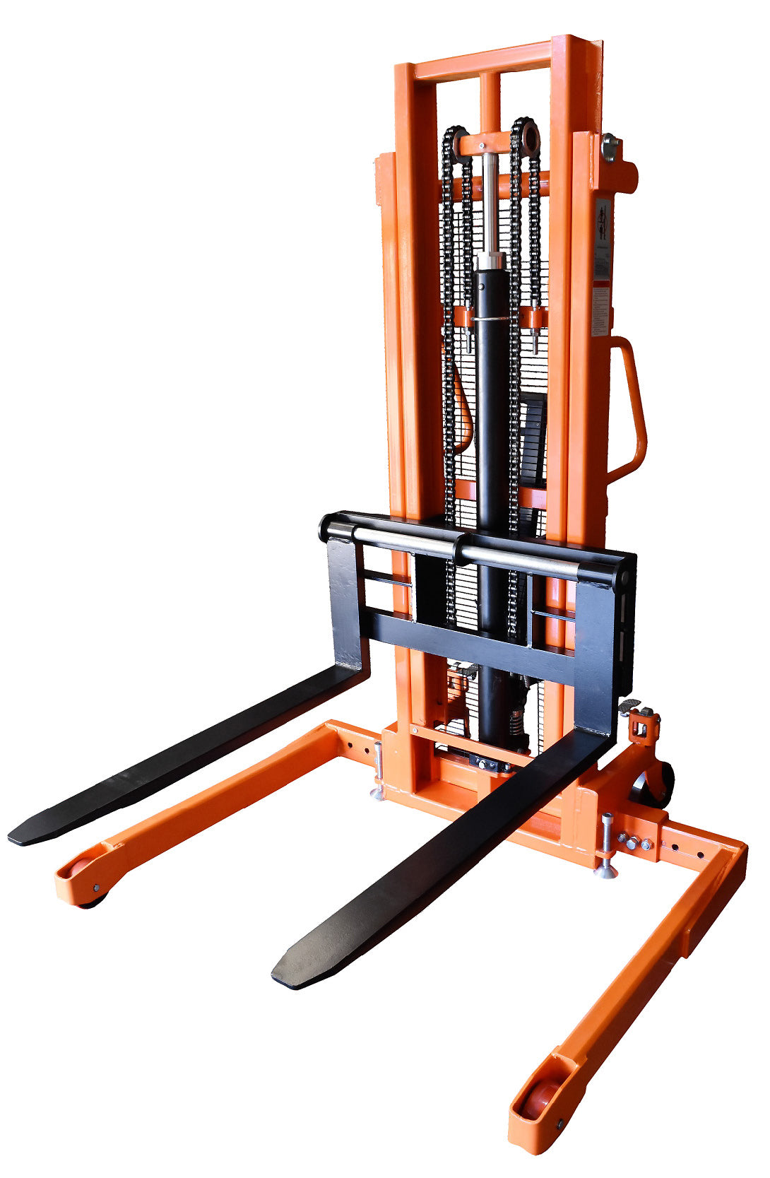 Manual Adjustable Fork Straddle Hydraulic Stackers