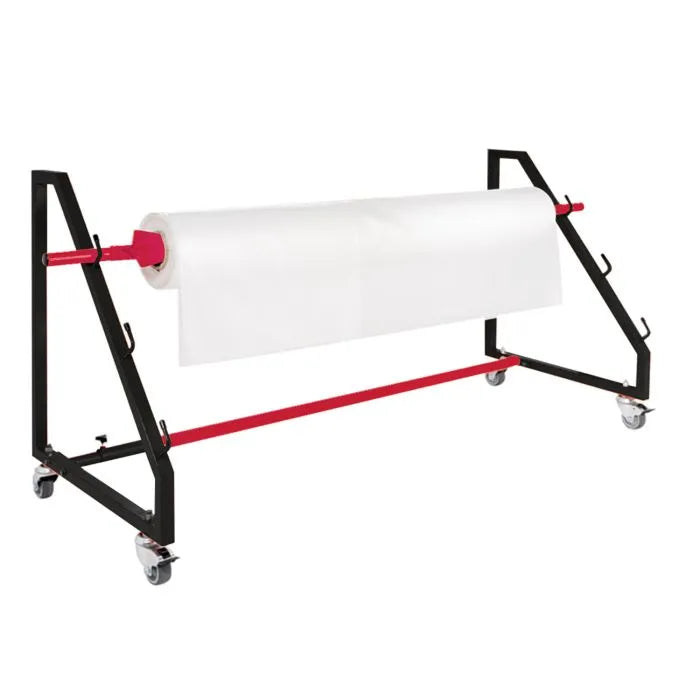 Shrink wrap dispenser trolley