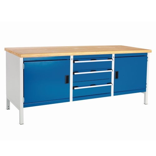 Super Heavy Duty Storage Bench with Two Cupboards and Three Drawers