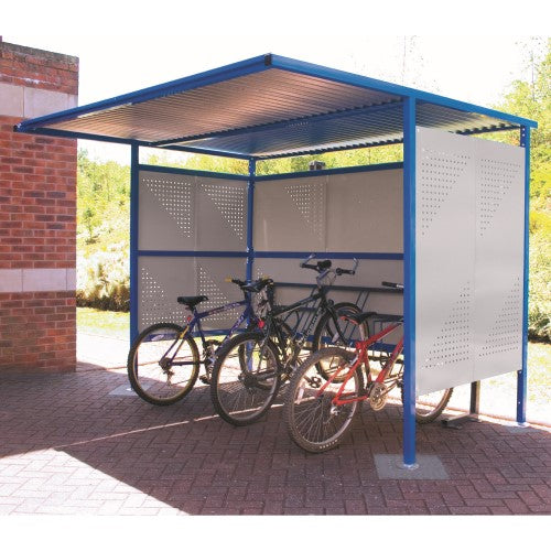 Traditional Bike Shelter (Grey Perforated Panels)