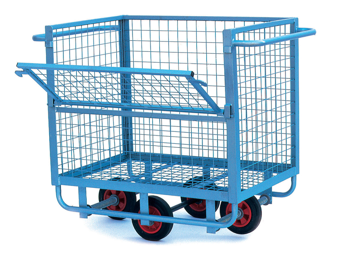 warehouse trolley with mesh cage