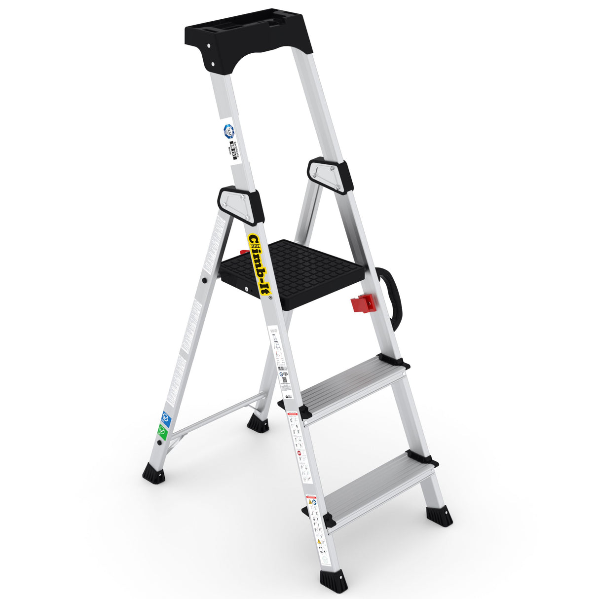 aluminium stepladder with carry handle
