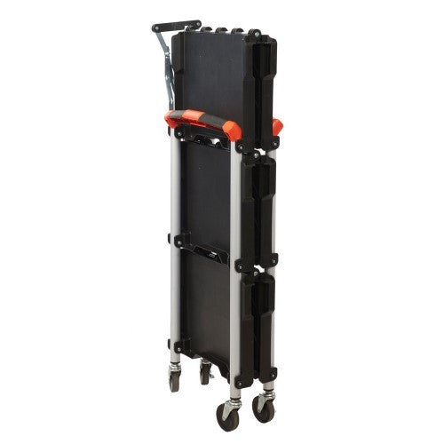 Aluminium Folding Trolley With Polypropylene Shelves in Folded Position
