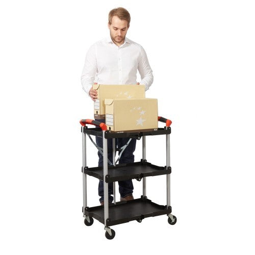 Aluminium Folding Trolley With Polypropylene Shelves