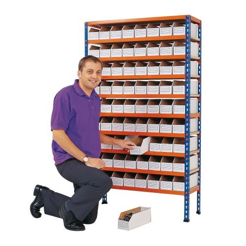 Shelving Bay for Cardboard Bins with Model