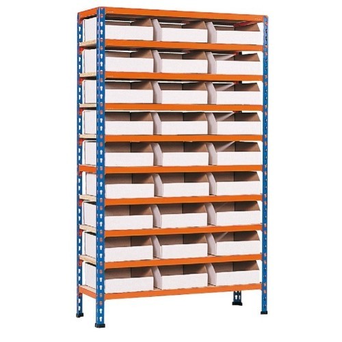 Shelving Bay for Cardboard Bins 27 Bins