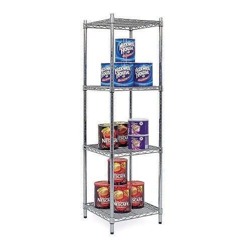 Chrome Wire Square Tower Shelving