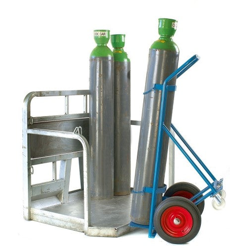 Cylinder Trolley with Lifting Toe Plate in Use