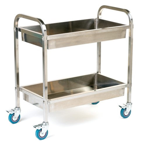 Deep Shelved Stainless Steel Tray Trolley
