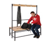 Double Sided Changing Room Bench Unit with Hooks