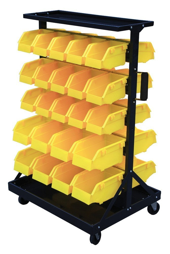 Double Sided Mobile Bin Trolley with 46 bins