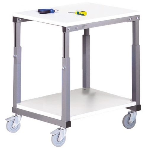 mobile bench with height adjustable worktop