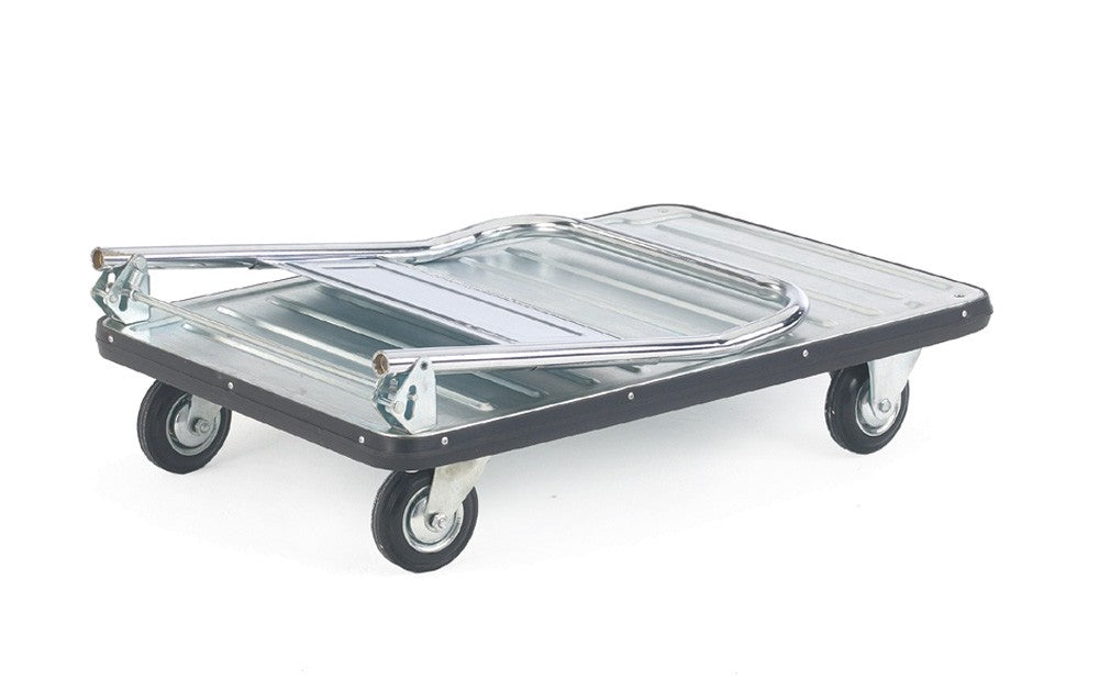 Galvanised Folding Platform Trolley - Folded