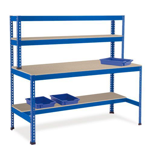 heavy duty workstation with half undershelf