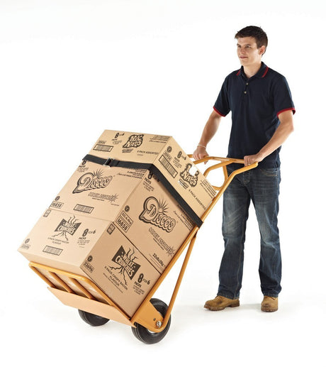 Heavy Duty Bulky Sack Truck Fixed & Folding Foot Iron - In Use