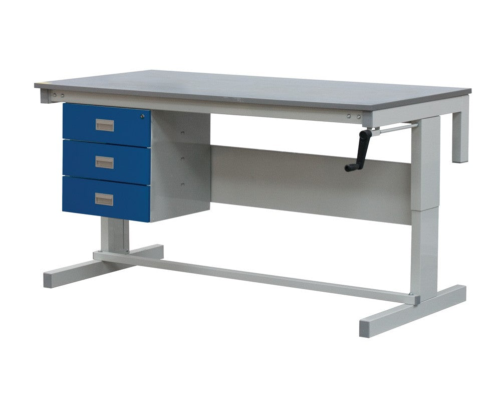 Heavy Duty Height Adjustable Workbenches with 3 drawers