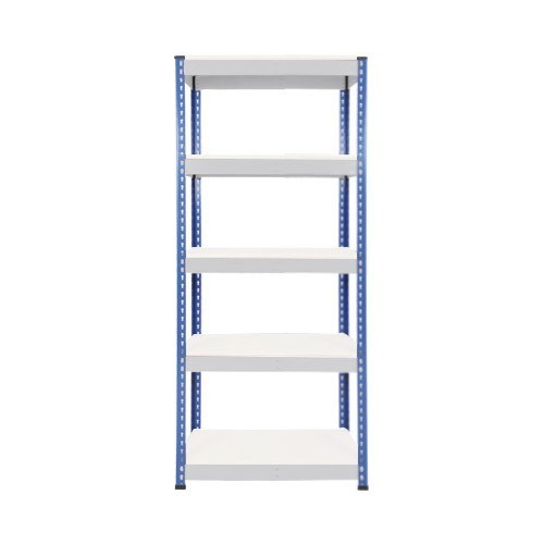 Heavy Duty Shelving with 5 Levels 915mm Wide blue grey melamine shelves