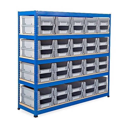 Heavy Duty Shelving Unit with Eurocontainers