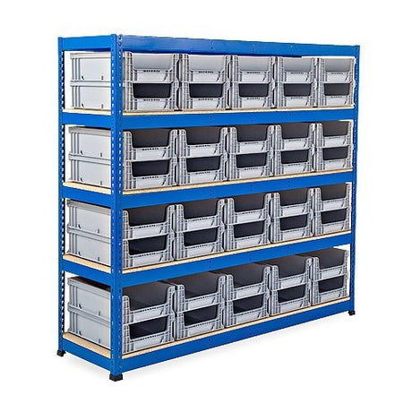 Heavy Duty Shelving Unit with Eurocontainers